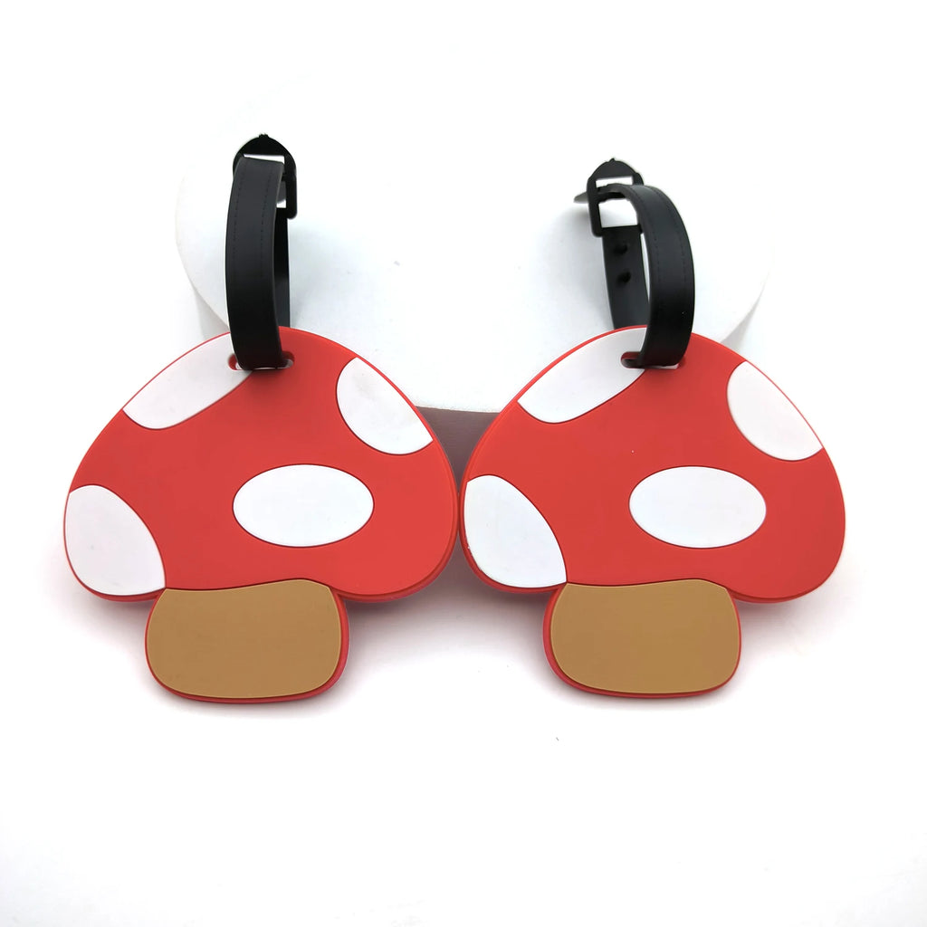 1pc/3pcs Cute Mushroom Luggage Tag Personal Item Luggage Anti Loss Signage Tag Couple Creative Book Bag Hanging Tag Unisex