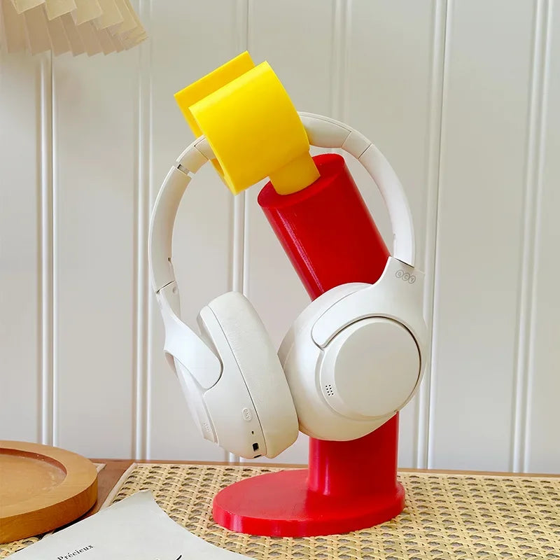 Creative Cute Headset Stand for Desktop, 3D Printed Earphone Dock, Gaming Setup Accessories, for Girls Boys Kids Room Decor
