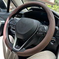 Steering Size 36-38cm Universal Non-slip Round Breathable Leather Car Steering Wheel Cover Protector Suitable Auto Accessories