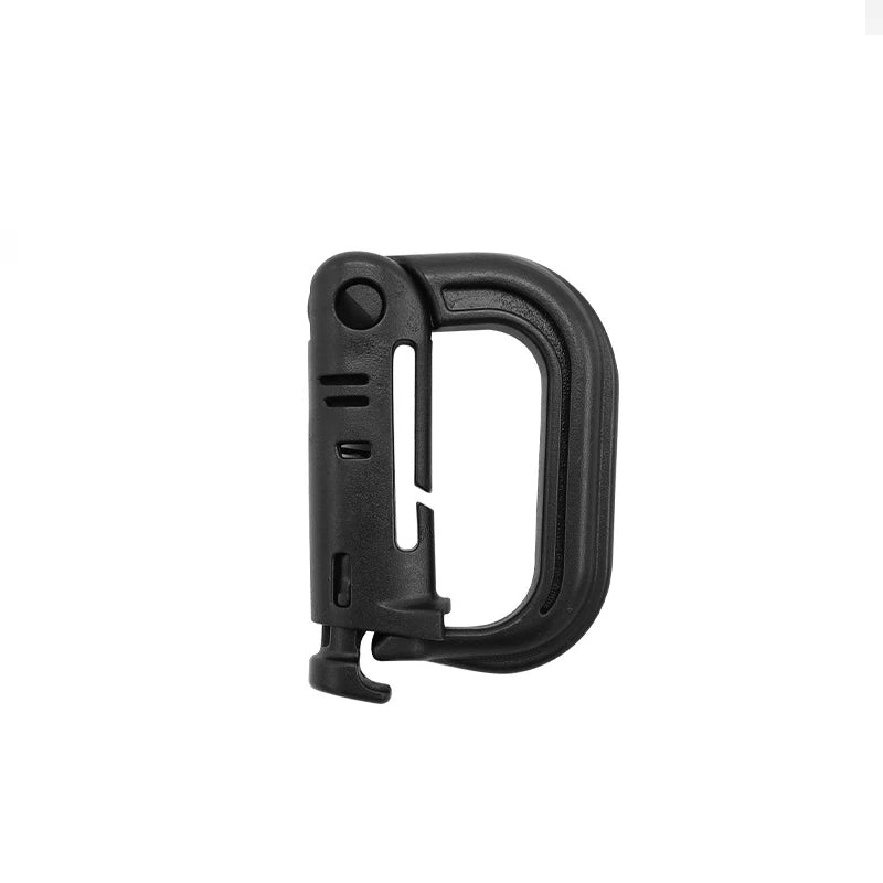 Tactical D Locking Ring Buckle Outdoor MOLLE Carabiner Plastic Clip Snap Type Tactical Vest Bag Connection Point Fastener