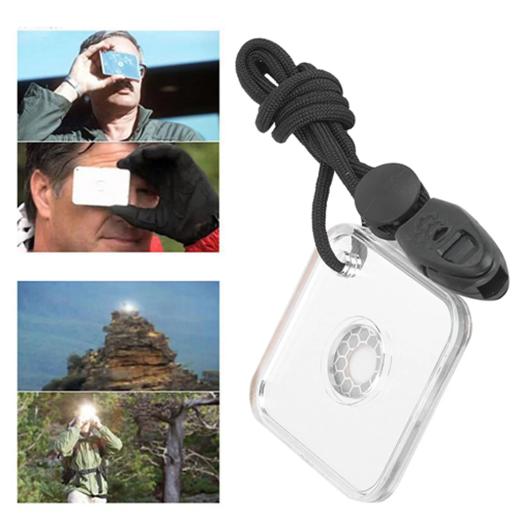 Outdoor Survival Reflector Mirror Outdoor Survival Acrylic Reflector Signal Mirror Safety with Lanyard whistle Signal Mirror