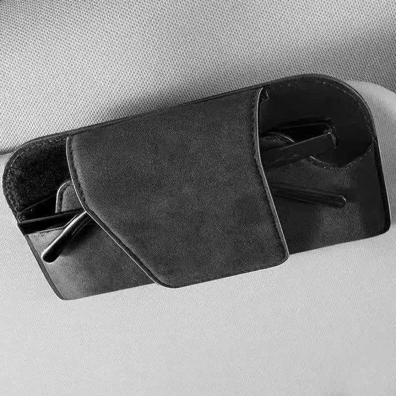 Portable Car Glasses Case Universal Sun Visor Sunglasses Holder Box OneHand Access Eyeglass Storage Auto Accessories