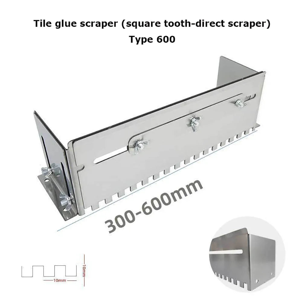For Fast and Equal Application of Adhesive on the Floor 400-800mm Adjustable Notched Trowel Mortar Comb