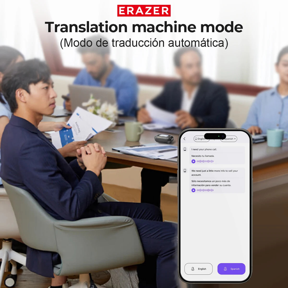 Translator Erazer XP6 Bluetooth Earphones Wireless Earbuds 135 Languages Real-time Translate ASMR Headset DIY Equalizer APP