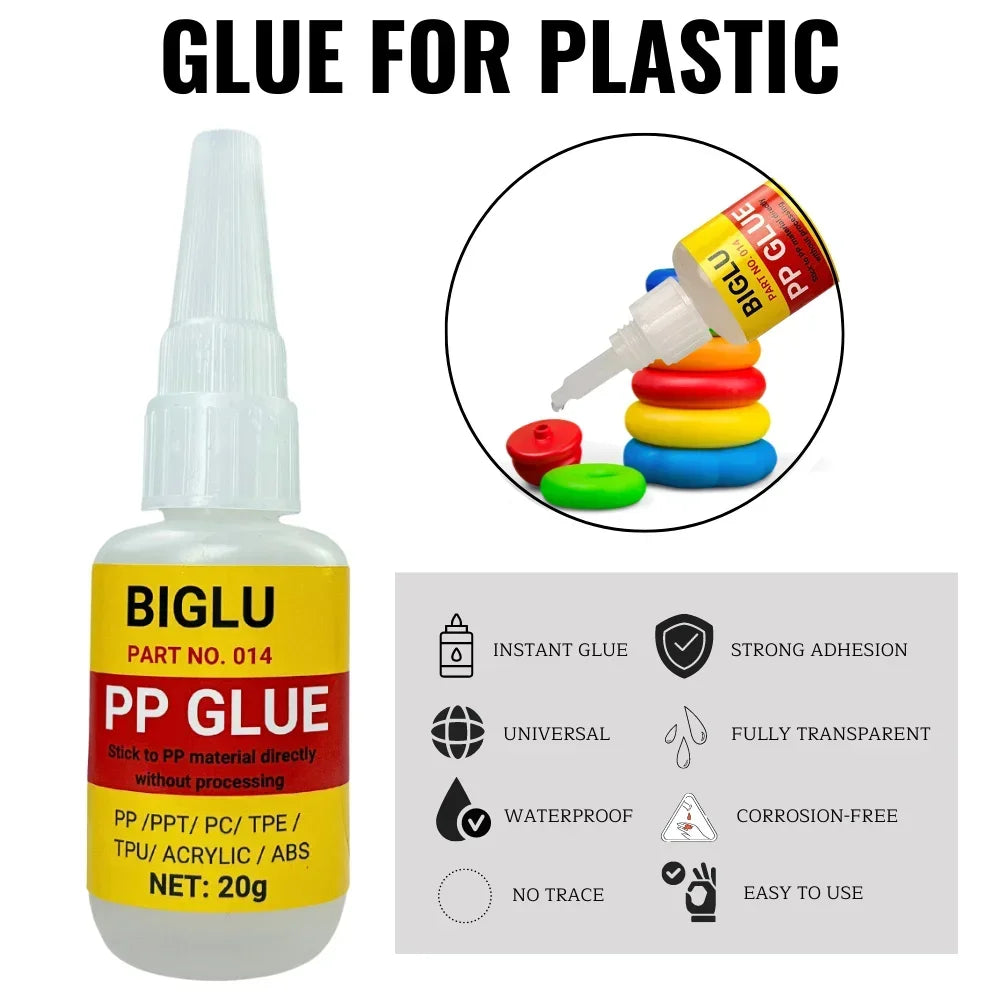 PP/ PPT/ PC/TPE/ TPU/ABS Adhesive PP Polypropylene Glue Stick To Most Plastic Materials Without Processing 20G