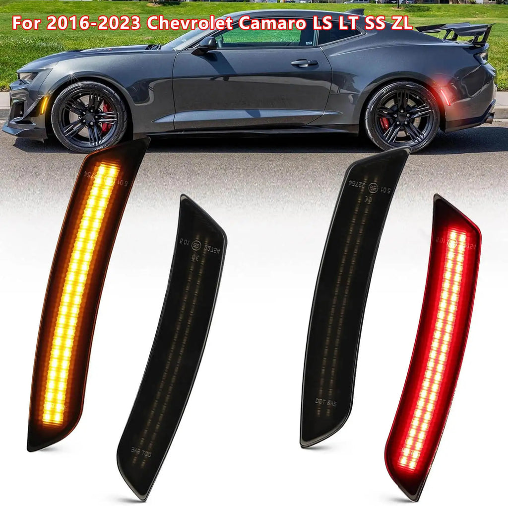 LED Side Marker Lights For Chevrolet Camaro LS LT SS ZL 2016 2017 2018 2019 2020 2021 2022 2023 Front Rear Lamp Car Accessories