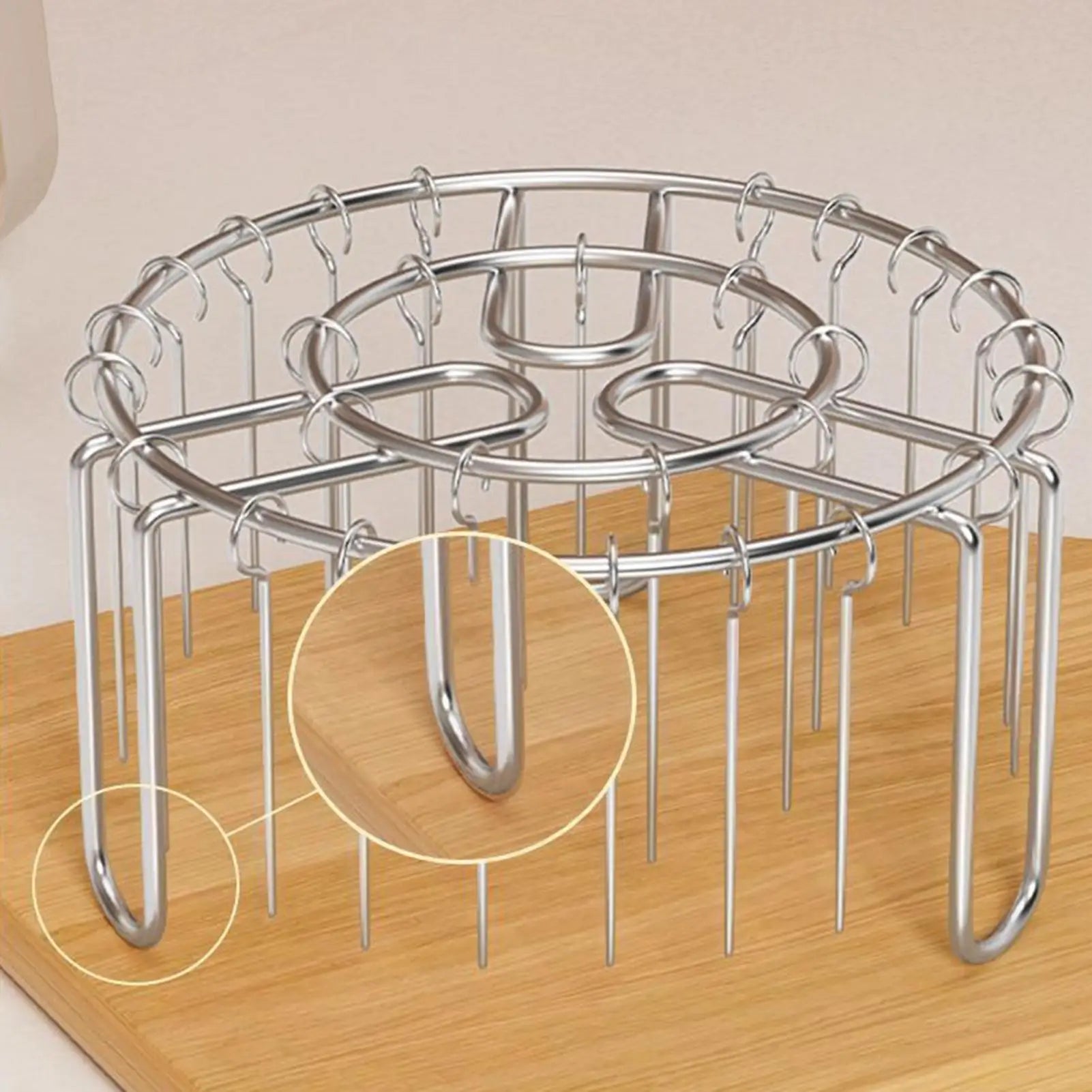 Oven Rack Stainless Air Fryer Skewer Rack Heat-Resistant Stainless Steel Grilling Skewer Rust-Proof Reusable Non-Stick Chef Tool