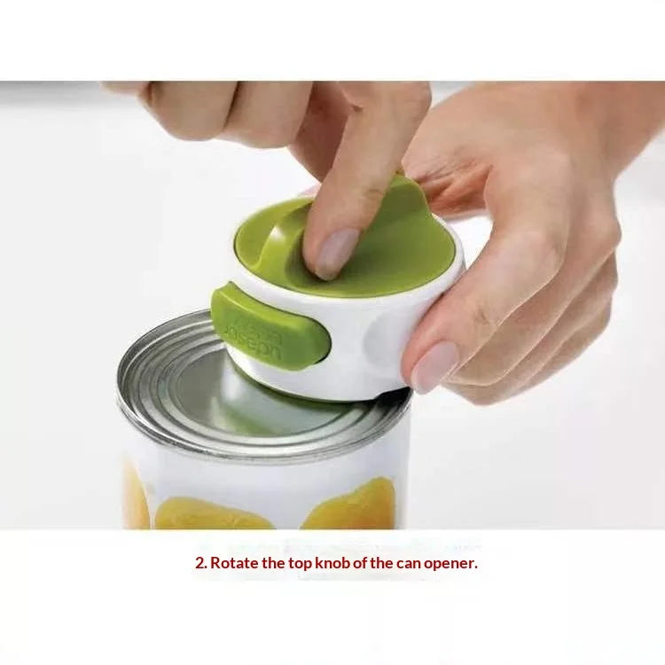 Stainless Steel Portable Labor-Saving Rotary Can Opener for Household Kitchen Use with Screwdriver Function Bottle Opening Tool