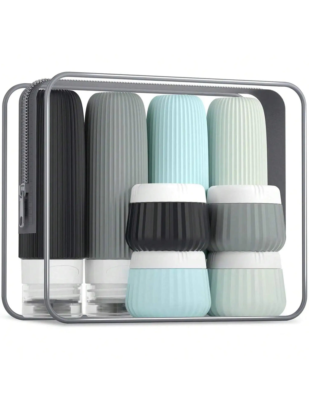 Travel Toiletry Bottles 【8Pcs】Set, 3 Ounces (about 85 Grams), Travel Toiletry Containers, Leak-Proof Squeezable Silicone Travel Essential Cream Jars. 【Travel】Seasonal and 【Ship and Plane】Travel Essentials
