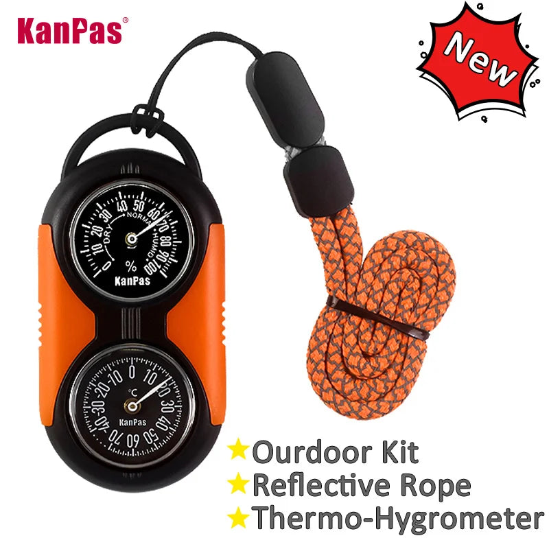KANPAS Thermometer Hygrometer Mechanical Temperature Humidity Gauge Premium Metal Case No Battery for Car RV Home Outdoor Guitar
