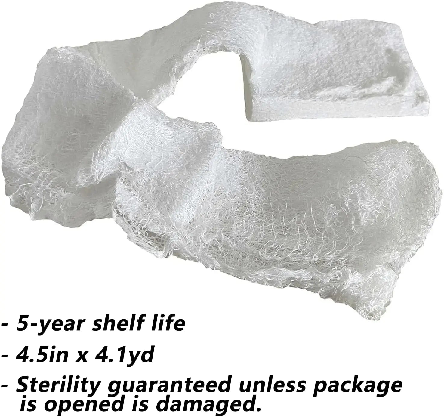 RHINO RESCUE Compressed Gauze Z-Fold Cotton Dressing High Absorbency Vacuum Packed IFAK Kit Outdoor Hiking Camping Safety Prep
