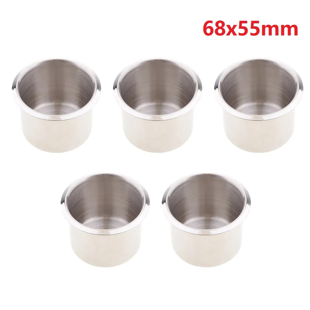 Stainless Steel Poker Table Cup Holder Inserts Recessed Cup Drink Holder for Car Boat Truck Water Bottle Holder