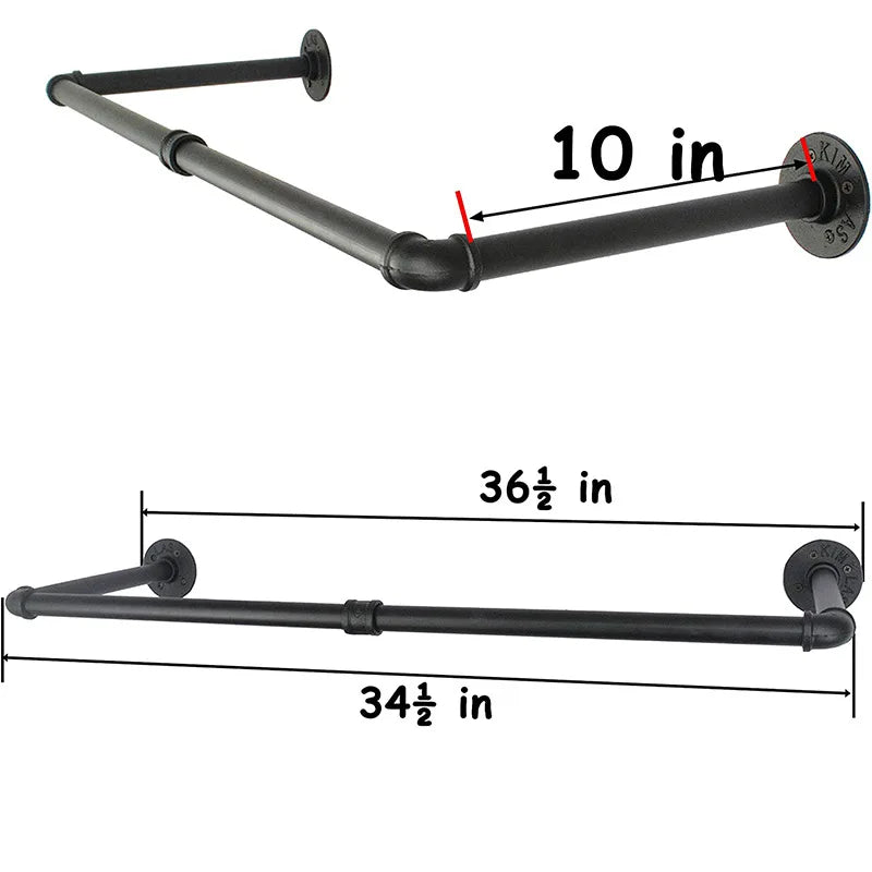 Clothes Storage Hanging Clothes Rack Wall Mounted Cabinet Rod Display Rack Closet Storage Clothing Racks