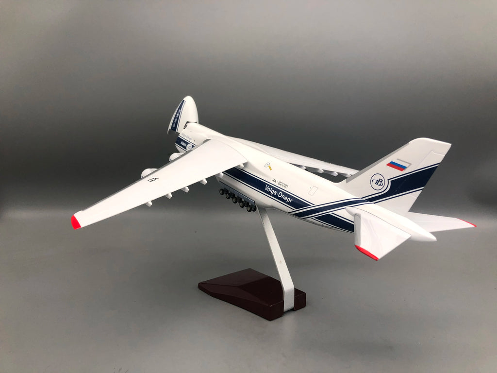 42CM Antonov An-124 Airplane Model Ruslan Volga-Dnepr Airlines resin Diecast Scale Aircraft Nose Open Version Static Collection