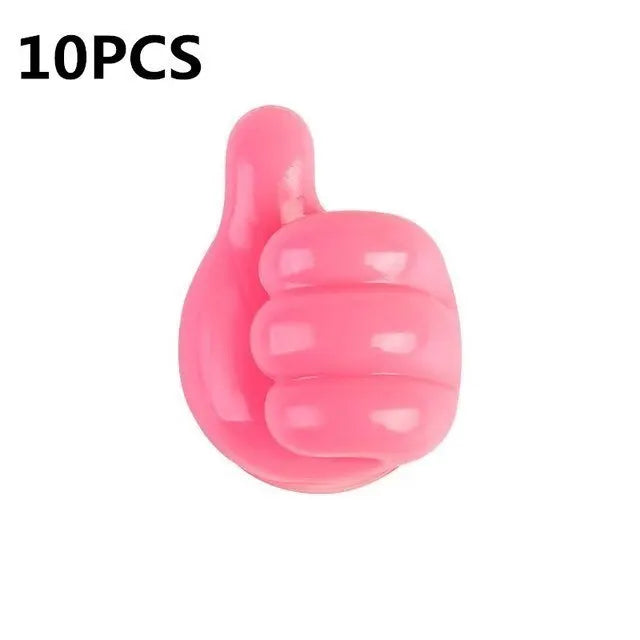 Multifunctional Silicone Thumb Hook Wire Organizer Hand Desk Dormitory Non-perforated Charging Line Fixed Receive Adhesive Hooks