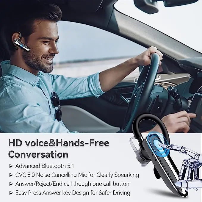 New Wireless Business Headphone YYK530 Single Ear Dual Microphone Bluetooth V5.1 Earphone Noise Canceling Headset for Driver