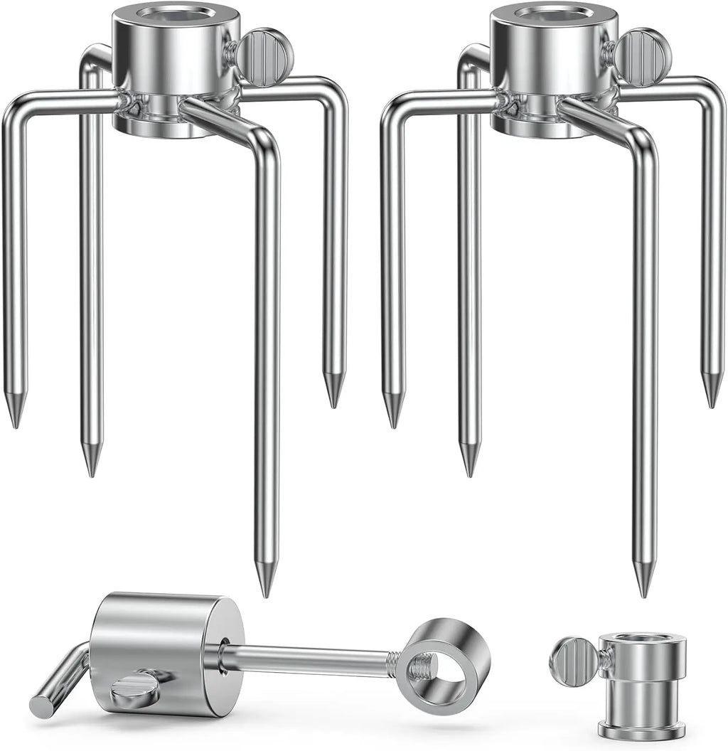 1Pair Rotisserie Meat Forks Kit Stainless Steel Spit Counter Balance Bushing BBQ Grill Replacement Hex Square Rod Outdoor Cookin