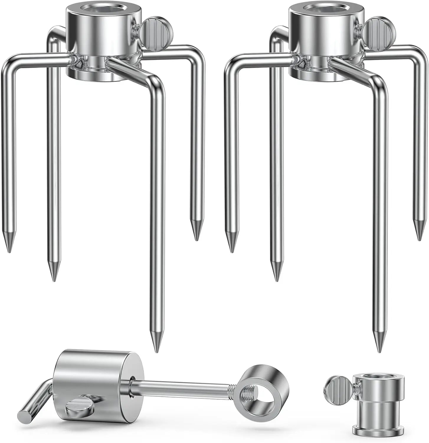 1Pair Rotisserie Meat Forks Kit Stainless Steel Spit Counter Balance Bushing BBQ Grill Replacement Hex Square Rod Outdoor Cookin
