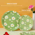 Paper Plates Heavy Disposable Dinner Plates Pastel Floral Print for Picnic Bridal Shower Spring Birthday Party Decor