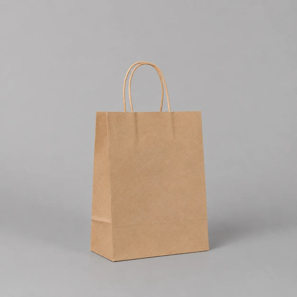 Wholesale kraft paper bags with Handle Custom Logo Cosmetic Clothing Packaging Bags Grocery Shopping Bags Gift Bags