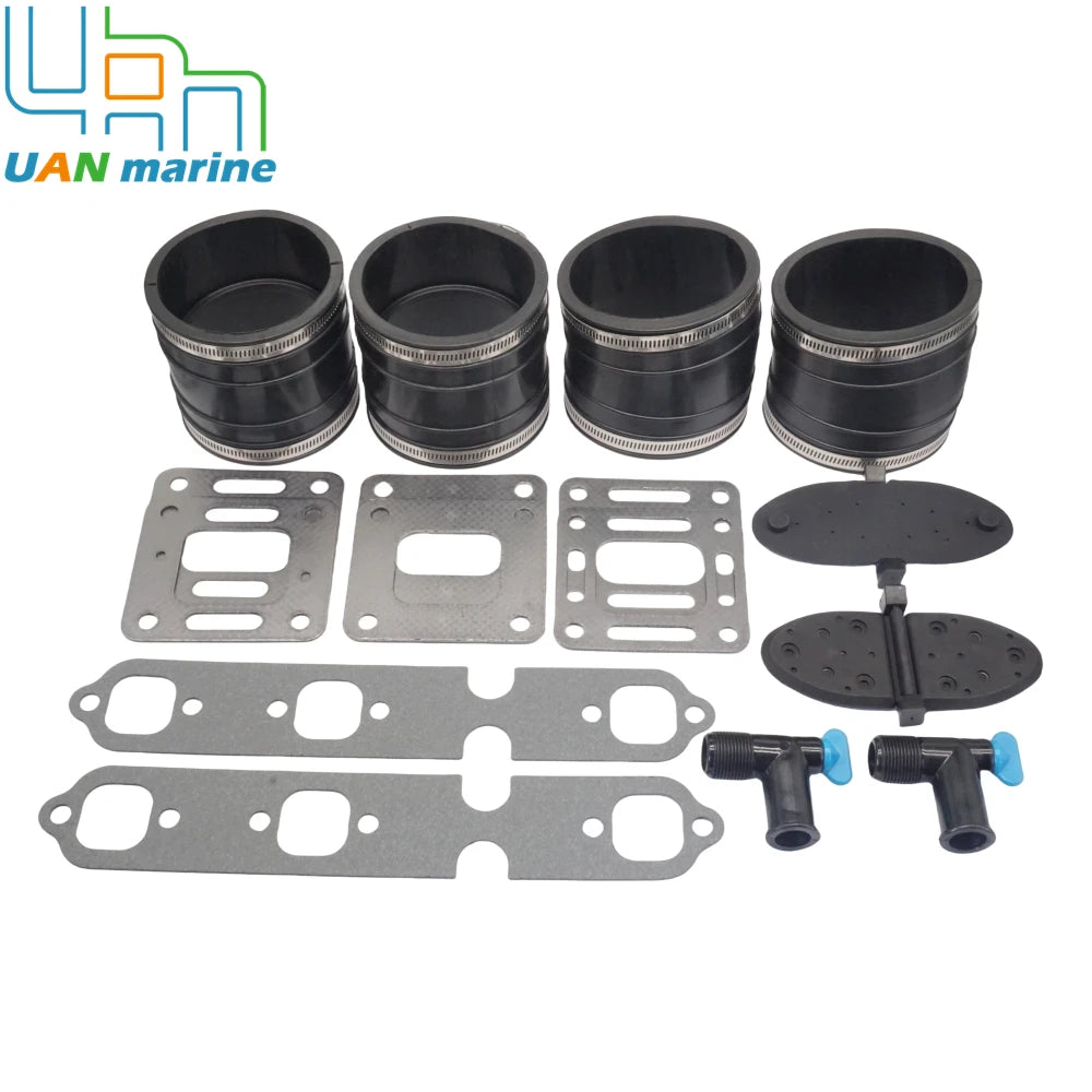 32-44348001 Exhaust Wet Joint Manifolds Exhaust Bellow Kit With Gasket Kits For MerCruiser V6 175 205  27-99757 27-863724 863726
