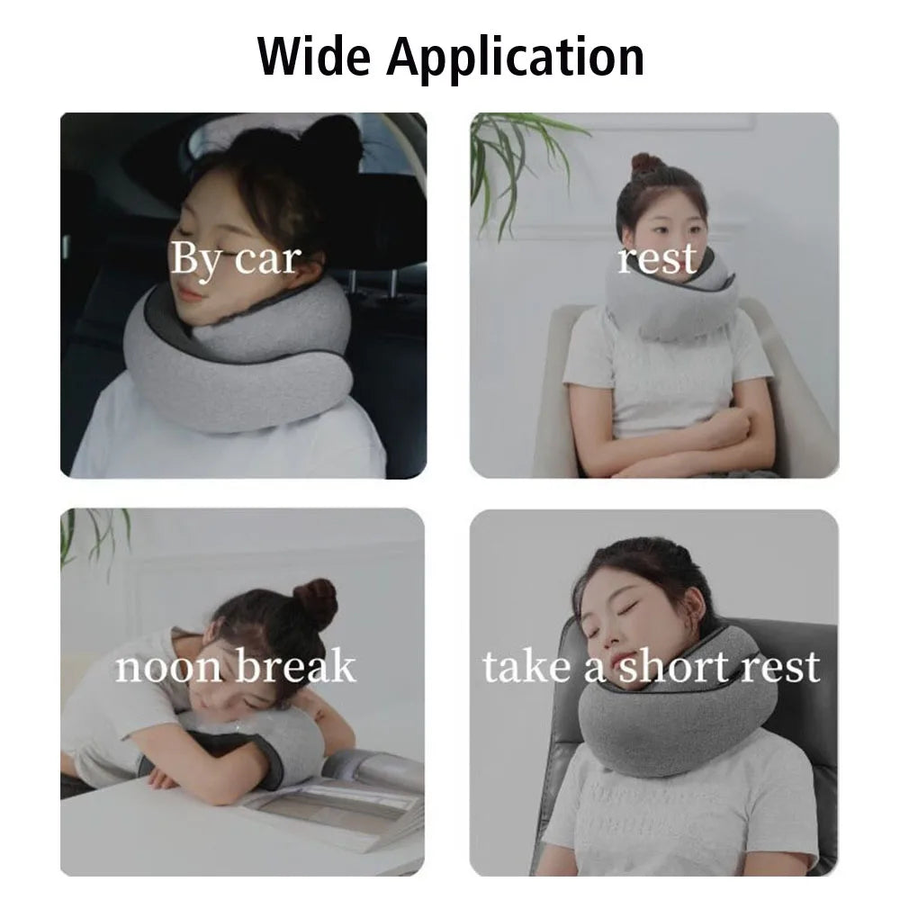 Travel Neck Support Soft Noon Break Sleep Pillows Memory Foam Snail Pillow Travel Neck Pillow Portable U-shaped Pillow