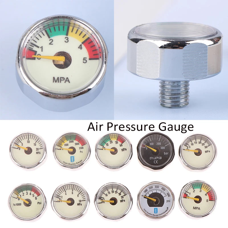 M10 M8 Air Mini Micro Pressure Gauge Manometer Thread 5MPA 10MPA 20MPA 30MPA 35MPA 40MPA 300BAR 3500PSI 5000PSI 6000PSI