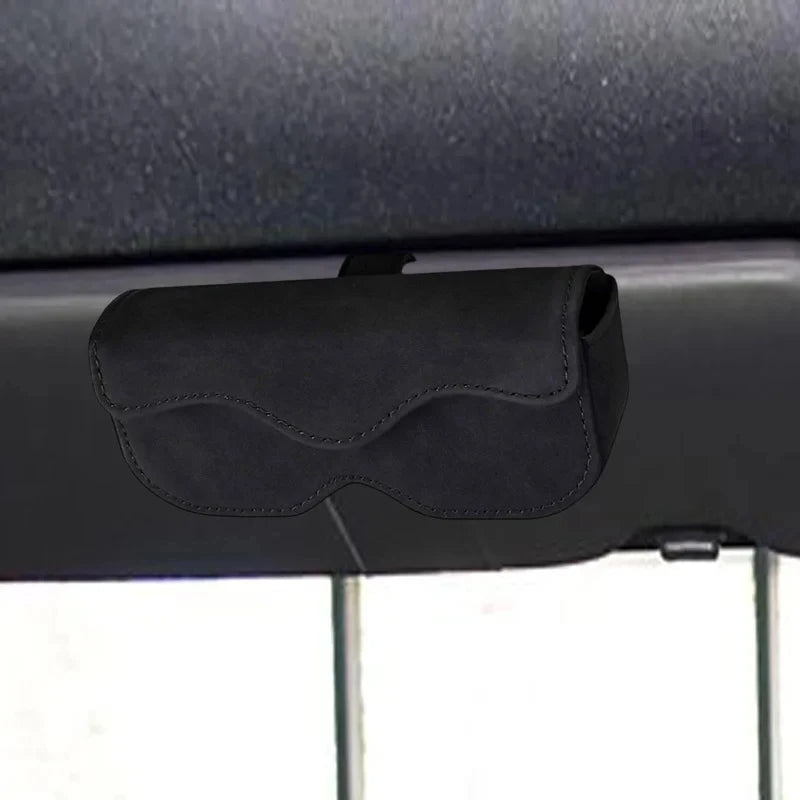 Universal Suede Eyeglasses Holder Compatible with Most Car Sun Visors