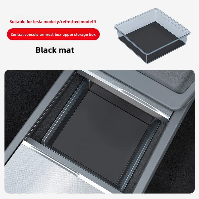 For Tesla Model Y / New Model 3 Highland Center Console Armrest Hidden Storage Box ABS Organizer Tray Accessories