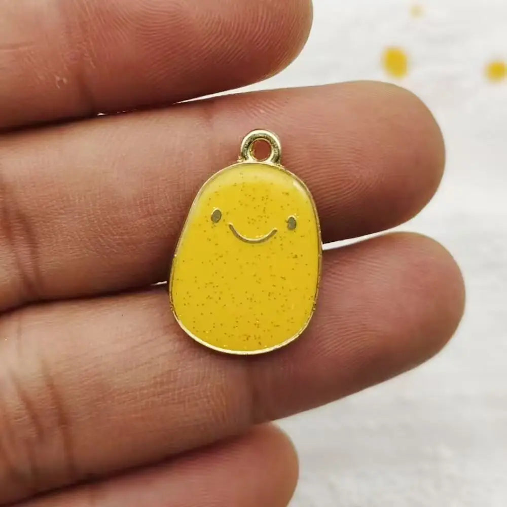 10pcs Drip Oil Alloy DIY Food Emoji Bag Accessories Burger Pizza Beer Bracelet Pendant Keychain Bag Pendant