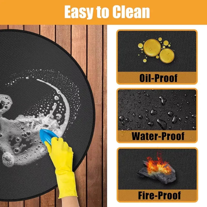 New Design Barbecue Heat Insulation Fireproof Mat Bbq Fire Pit Mat Silicone Fiberglass Heat Insulation Mat Bonfire Mat Fireplace