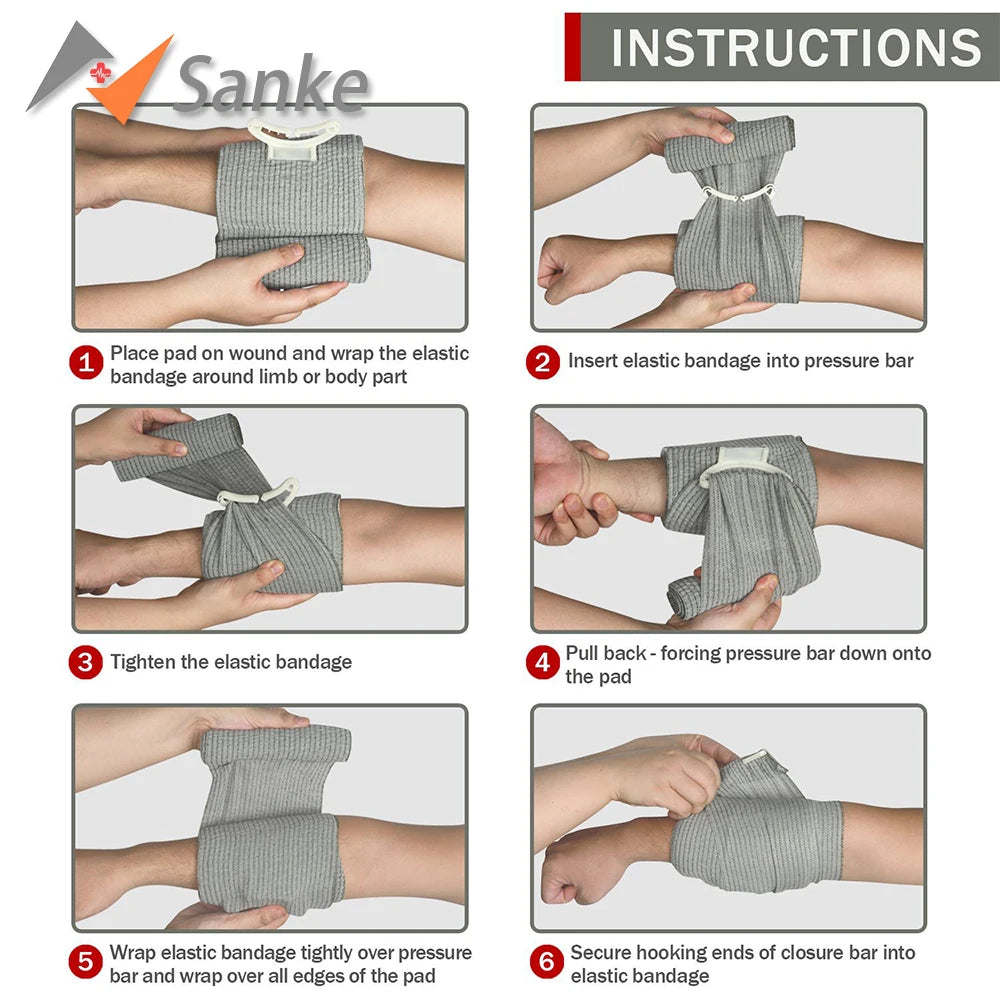Sanke Rescue 4 Inch Israeli Bandage Wound Dressing Emergency Compression for Battle Dressing First Aid IFAK Trauma Military