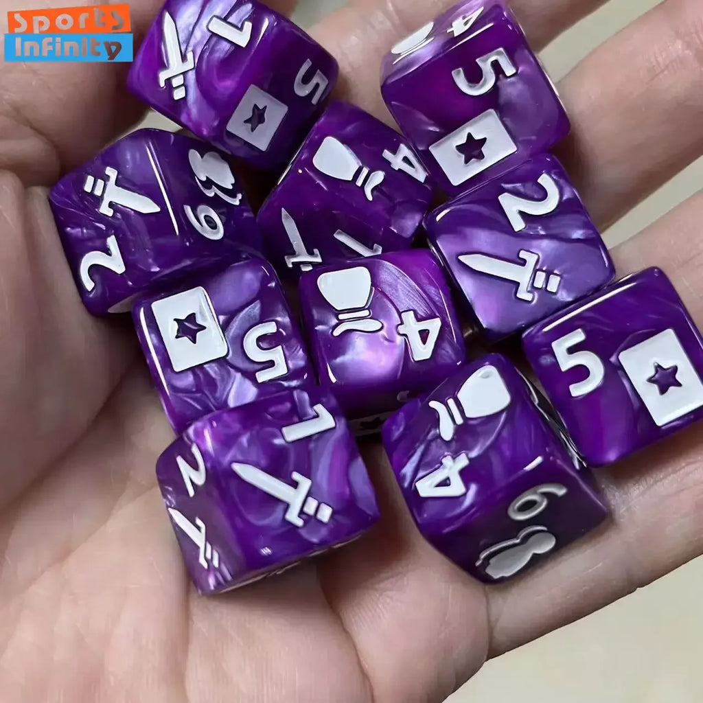 10 Pcs/Set 16mm Polyhedral Dice Set D6 for Dnd TRPG RPG Cthulhu COC Game of Thrones Dices Table Board Game Number Dice Kit