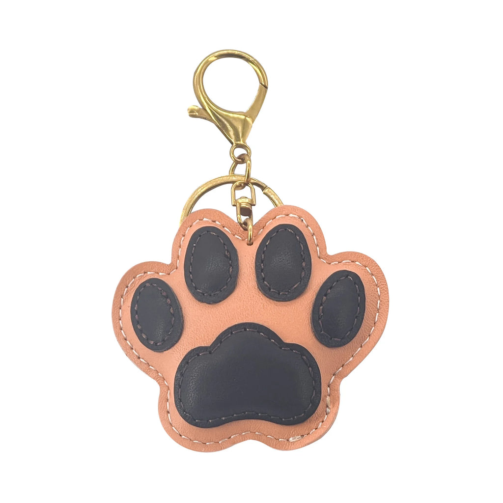 New Cute Cat Paw Key Ring Cow Leather Handbag Pendant Trendy Luggage Bag Accessories cat Footprint For Women and Men