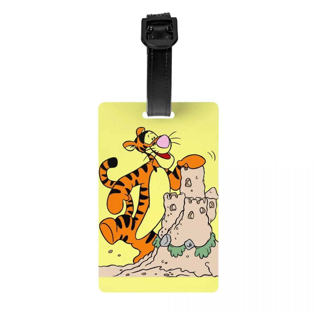 Custom My Friends Cartoon T-Tigger Pooh Luggage Tag Privacy Protection Baggage Tags Travel Bag Labels Suitcase