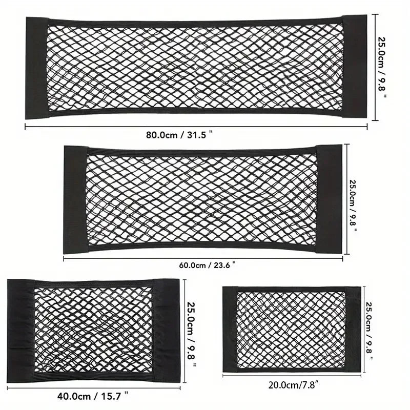 Universal Car Storage Bag Double Mesh Trunk Storage Net Car Built-in Storage Bag Car Heavy-Duty Car Storage Bag Fixed Net Anti