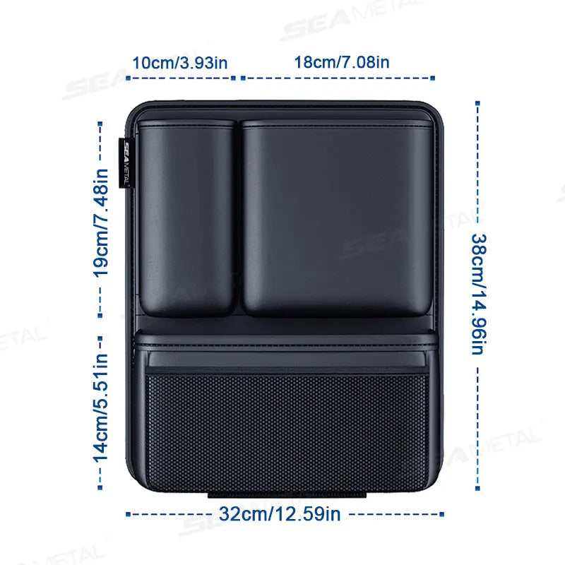 SEAMETAL High-Capacity Car Trunk Storage Bag Leatherette Seat Back Organizer Bag Detachable Hanging Universal Car Storage Pocket