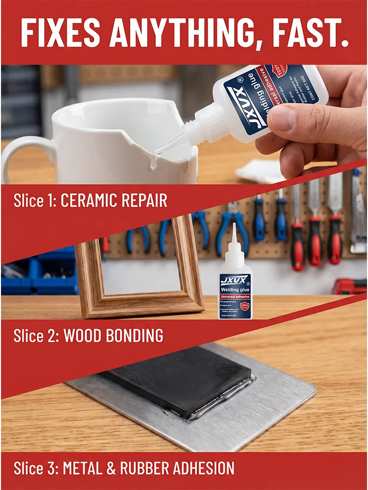 50g Oil Based Welding Grade Super Glue Fast Forming Fine Tip Design Accurate Dispensing No Spill Waterproof Shockproof High & Low Temp Resistant Industrial Adhesive Eu Stock