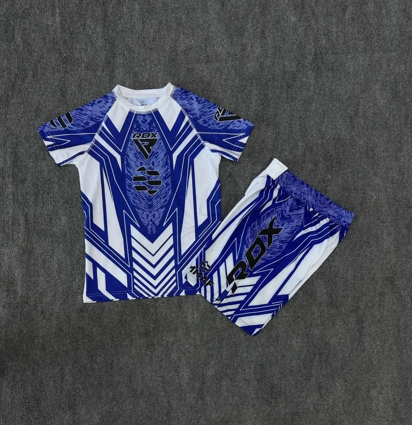 Summer New MMA RDX Blue Red Fighting Night Tee Shorts Men Women Boxing Training Sports Set Oversized Breathable Speed Drying Set