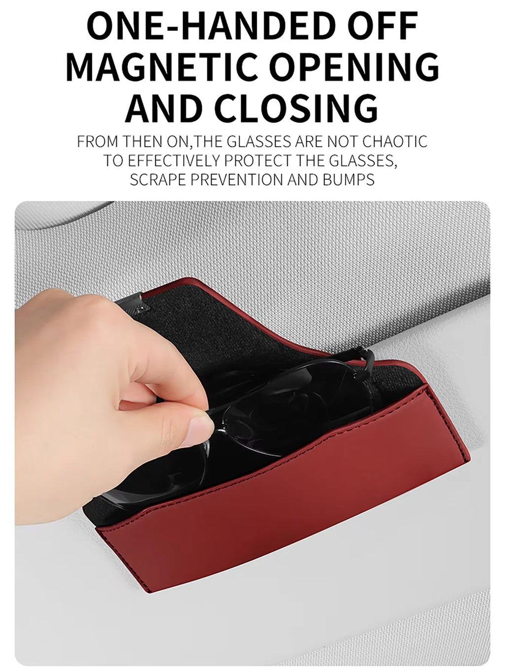 Magnetic Sun Visor Storage Car Glasses Case Portable Sunglasses Clip Organizer Car Supplies