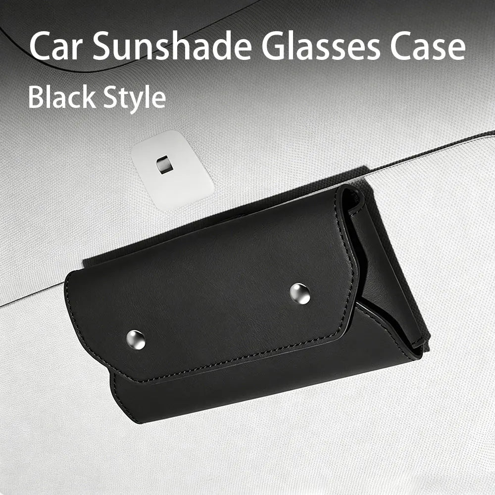 For BWM 3 7 Series X4 X5 M5 M8 Magnetic Car Sun Visor Glasses Holder Bag Wear-Resistant Auto Sunglasses Protective Box Closure