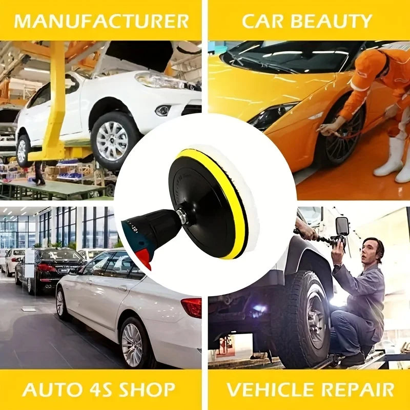 6 Piece Industrial Wool Polishing Kit Polishing Pad Car Waxing Sponge Disc Car Paint Care Car Gadgets