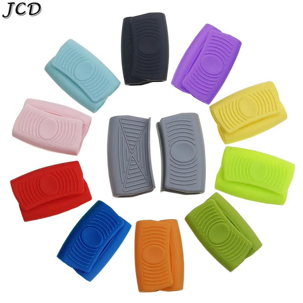 JCD 1Pair Silicone Insulated Pot Ear Clips Grip Silicone Pot Holder Sleeve Pot Glove Pan Handle Cover Grip Kitchen Tools