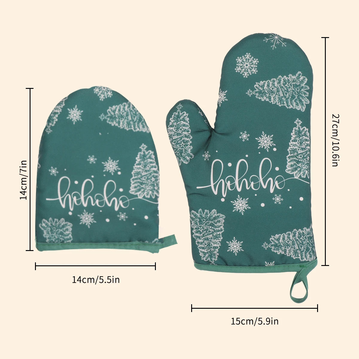 Christmas insulation seven piece set, heat-resistant oven gloves, hand clips, insulation pads, aprons, kitchen baking tools