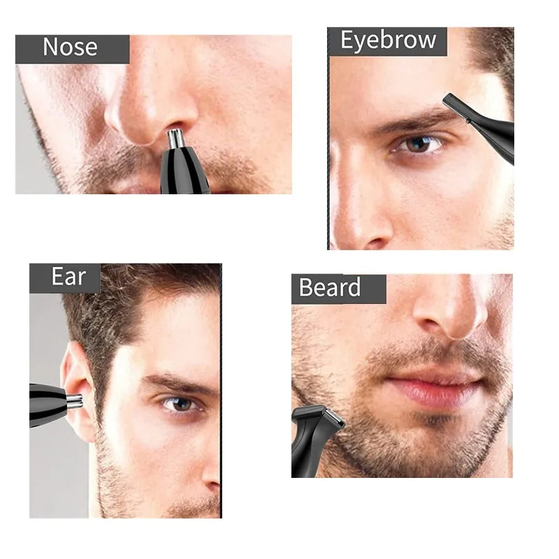 Keme 4in1 Nose Hair Trimmer For Men Face, Body ,Beard Eyebrow Trimer Ear Cleaner Grooming Nose Hair Shaver Set Rechargeable