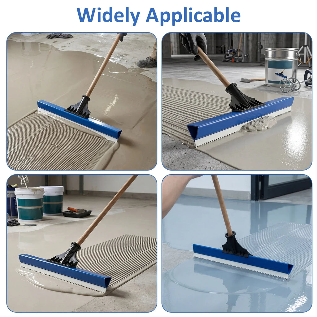 2Pcs 16 Inch Notched Squeegee Epoxy Floor Squeegee Toothed Self Leveling Tool for Professional Project Home DIY Renovation Work