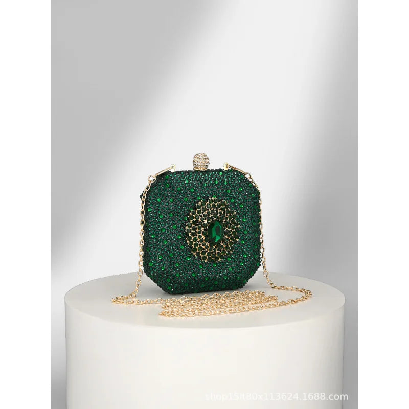 Cross-border new evening bag with shiny rhinestones, for women, perfect for evening parties and fashionable occasions