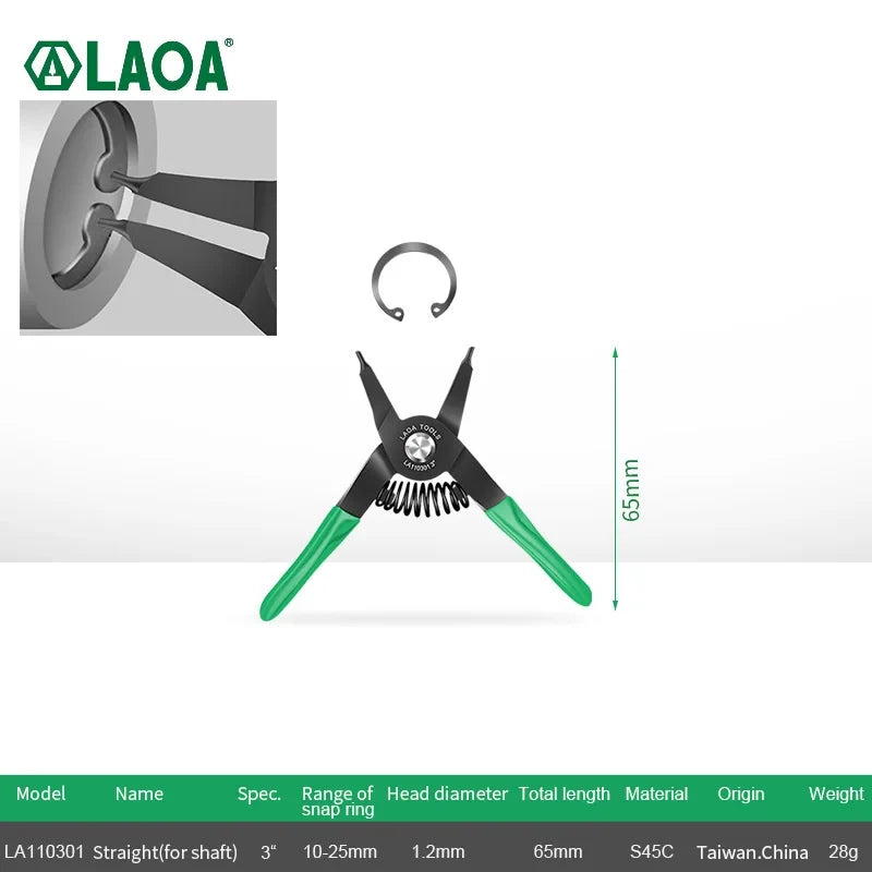 LAOA 3 inch Circlip pliers Mini Right Angled Beak Portable Multifunctional Snap Ring Circlip Pliers Made in Taiwan
