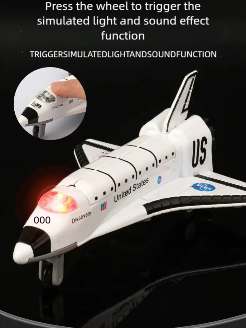 Mini Space Shuttle Alloy Diecast Airplane Model Simulation Aviation Model Space Shuttle Light And Sound Birthday Gift Collection