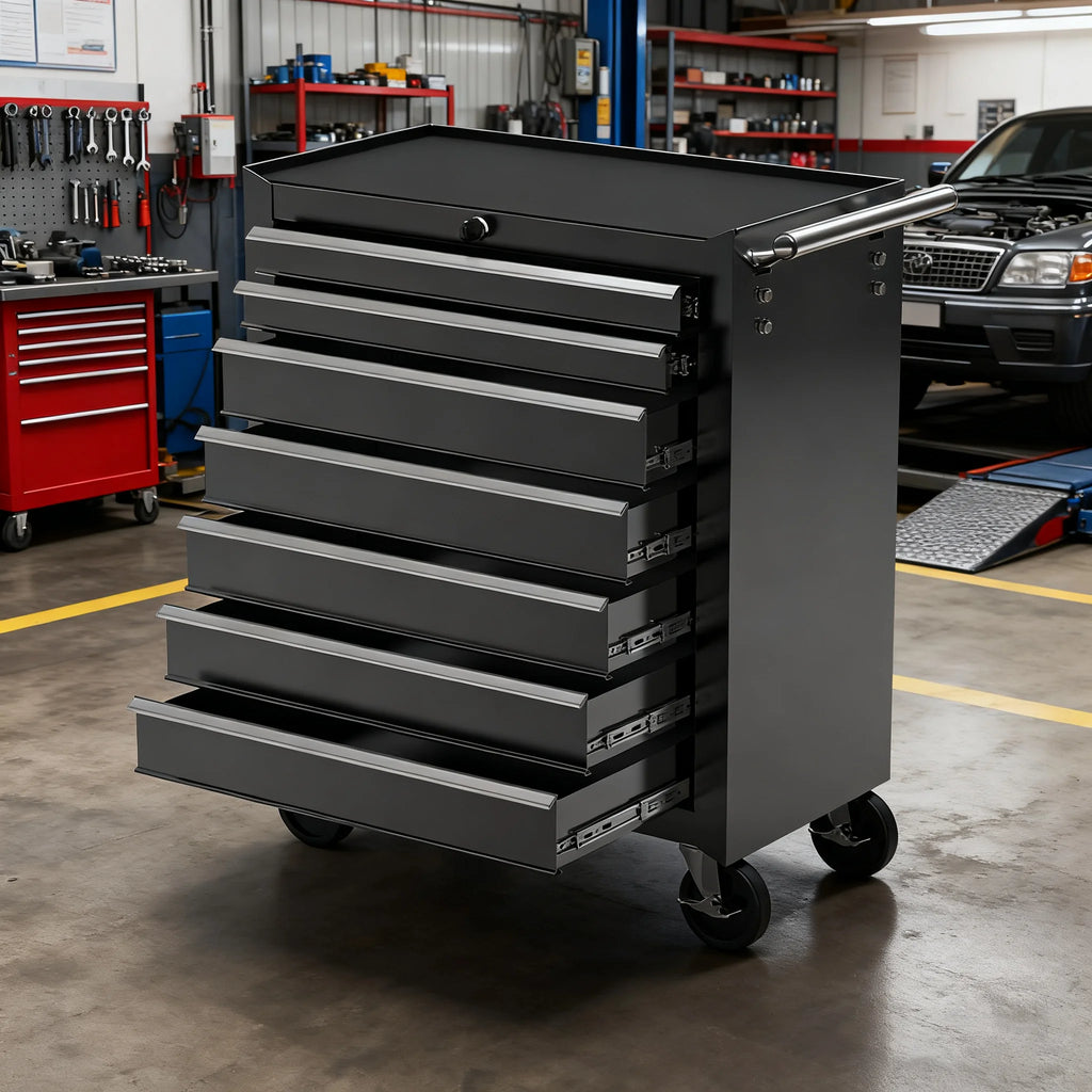 7-Drawer Tool Cabinet Auto Car Repair Rolling Tool Trolley Multifunctional Workshop Home Toolbox Cabinet Iron Storage Box 수납장